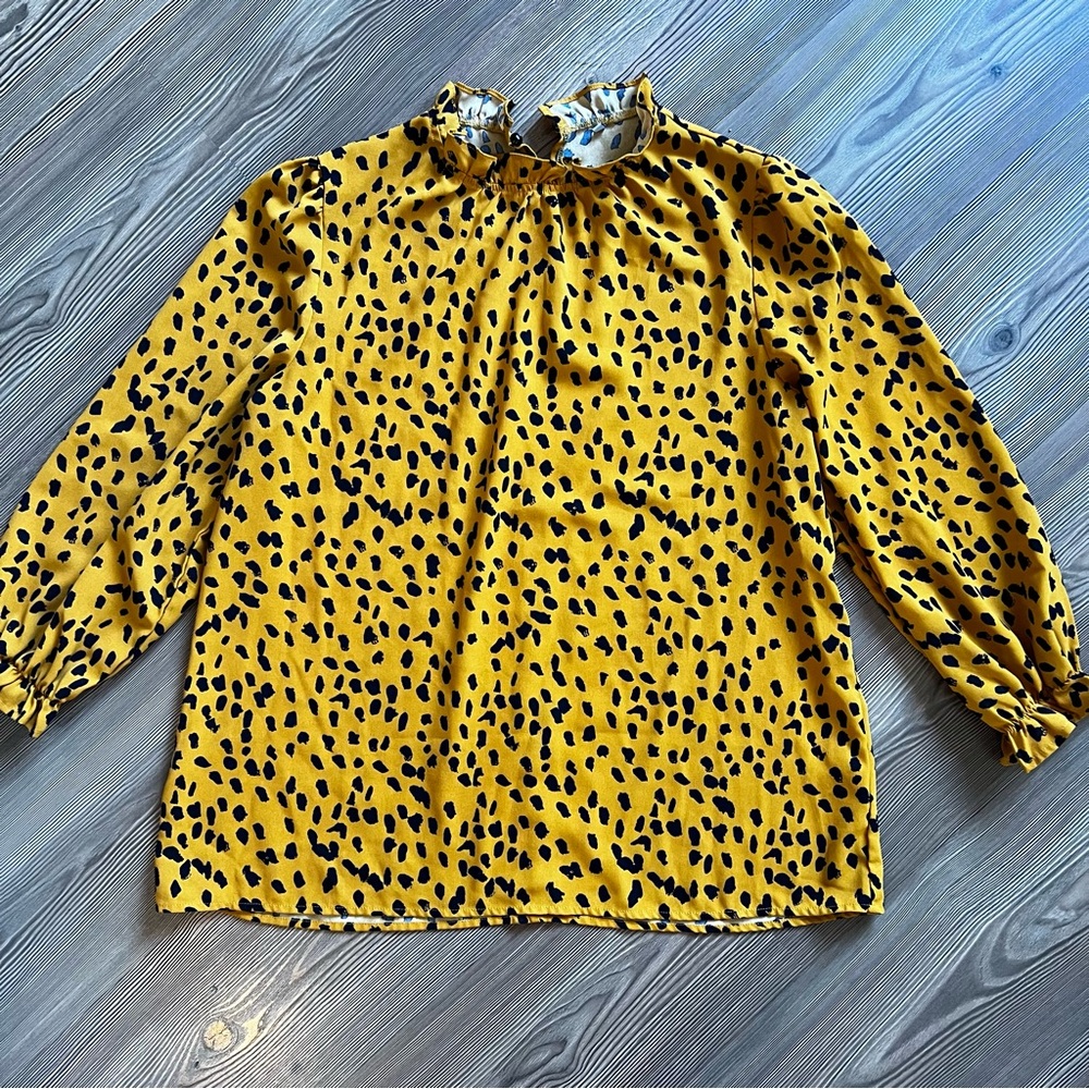 African Animal Print Blouse Size Large